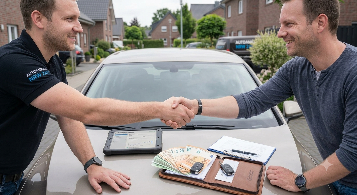 Handschlag statt Kleingedrucktem – fairer Festpreis – Autoankauf NRW 24/7